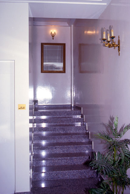 Interior detail showing stairs to exit