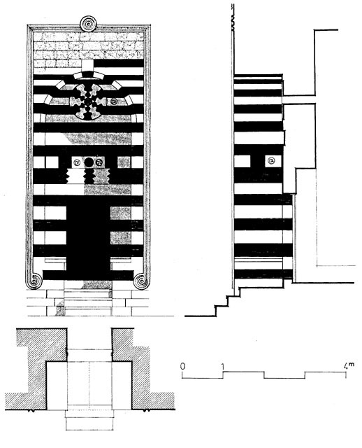 Portal: plan, section and elevation