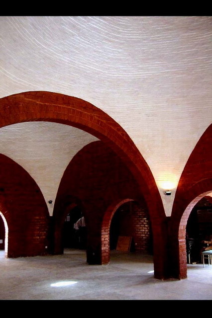Craftsmen Centre - Interior view of brick arcade, with plastered vaults