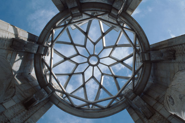 Exterior detail up into dome frame