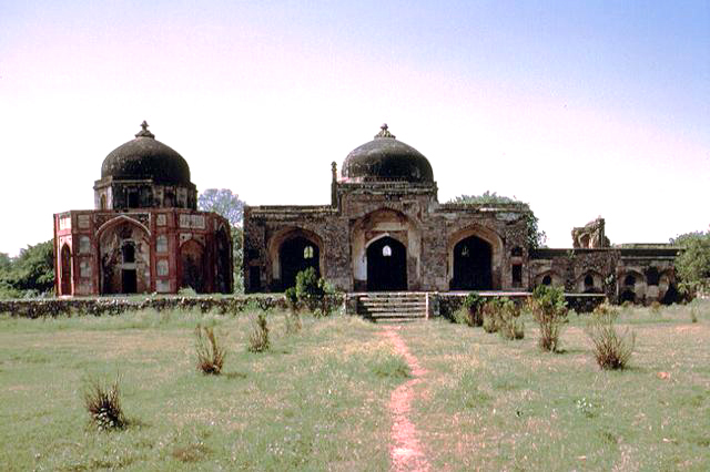 Exterior view of mosque complex towards west