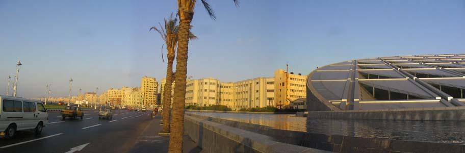 The library edge with the Corniche