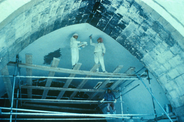 Apamea Museum  - Interior view showing plastering of stone vault