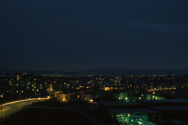 Arial view showing night lighting