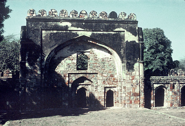 View of western precinct wall with mihrab