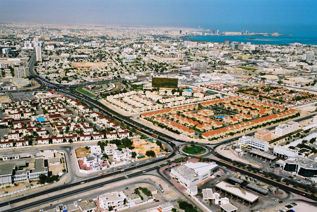 Aerial view over Doha