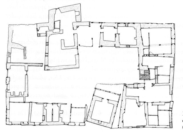 Ground floor plan of the fort, as found (north is left)