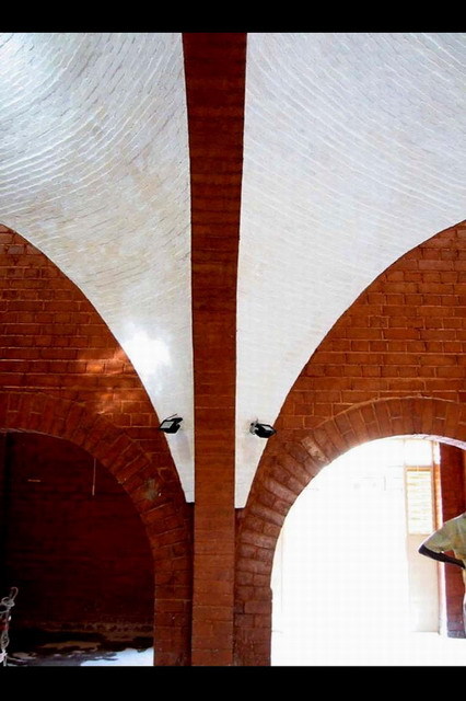 Craftsmen Centre - Interior detail showing brick archways and plastered squinches