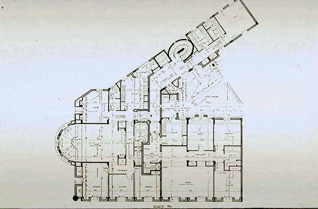 B&W drawing, floor plan