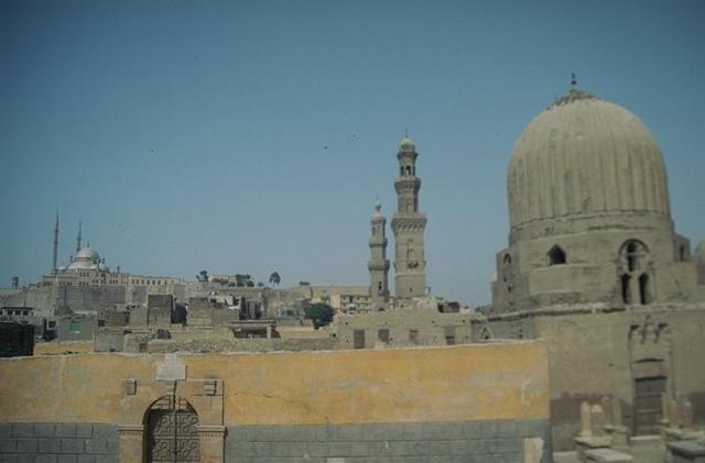 Exterior view with Mosque of Muhammad 'Ali in distance