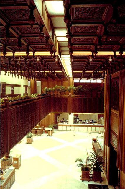 Interior, view over the reception area