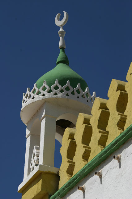 Exterior view looking up to onion dome facing north