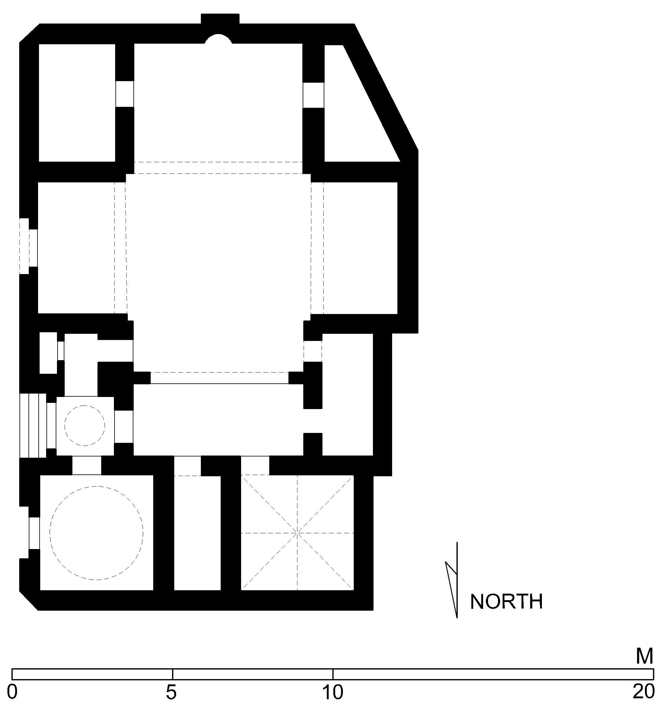 Madrasa wa-Turba Afridun al-'Ajami - Floor plan of funerary madrasa (after Meinecke) in AutoCAD 2000 format. Click the download button to download a zipped file containing the .dwg file. 