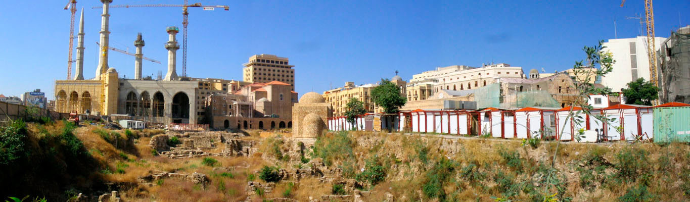 Exterior view, with the archaeological garden in the foreground