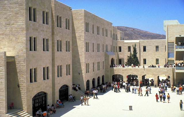 Courtyard, the arcade connects the annex to the older building