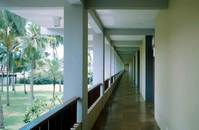 Exterior view showing outdoor corridor