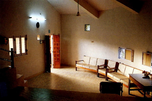 Interior view of round house, entry hall