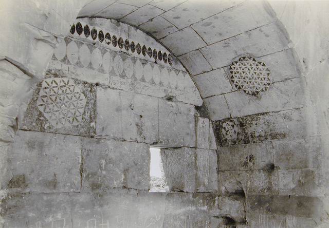 Painted ornament (Mamluk period) on inner side of entrance in lesser enclosure