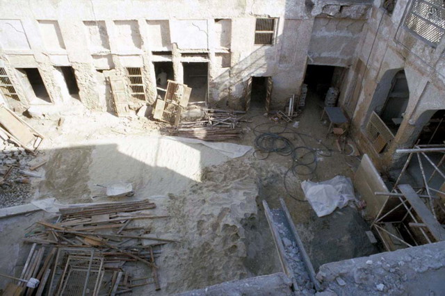 View of courtyard during renovation