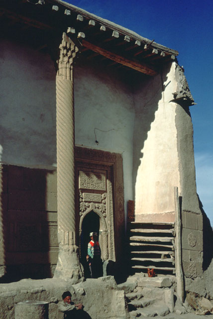 View of portico with stone portal