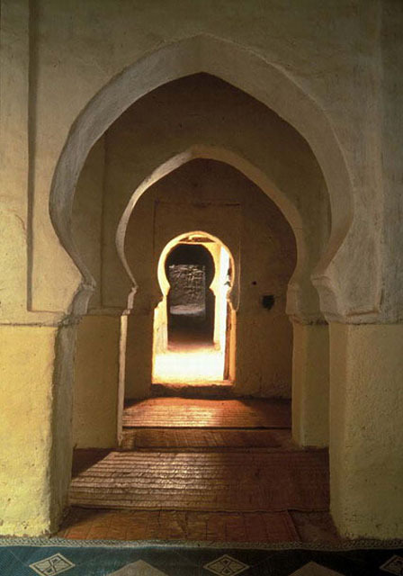 Interior view of arcaded prayer hall
