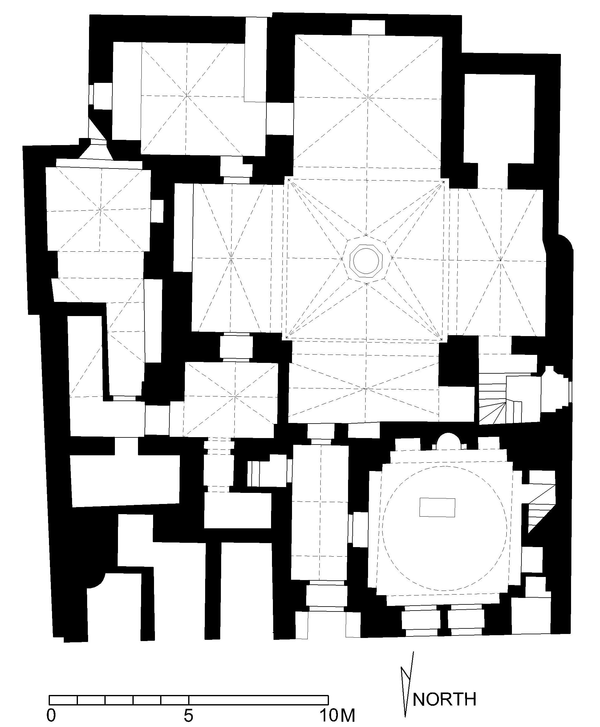 Al-Tashtamuriyya - Floor plan of funerary madrasa (after Meinecke) in AutoCAD 2000 format. Click the download button to download a zipped file containing the .dwg file.