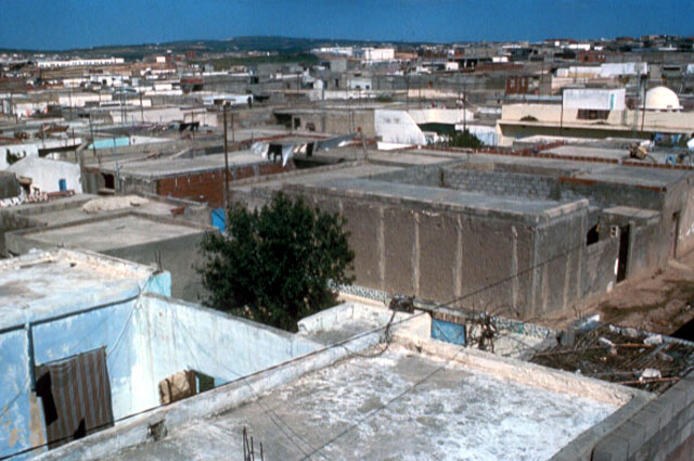 Rooftop view of the Ettadhamen suburb of Tunis, built illegally by residents