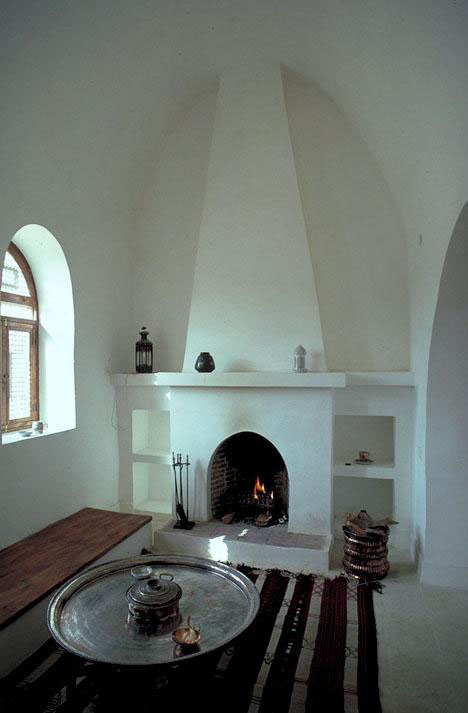 Interior with fireplace