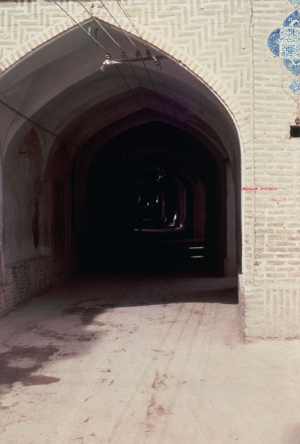 Entrance with pointed archway.