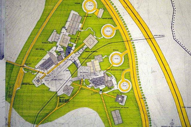 Academic forum sectoral master plan, showing buildings housing the Departments of Chemistry, Biology, Environmental Engineering, Energy Systems and Geodesy and Photogrammetry