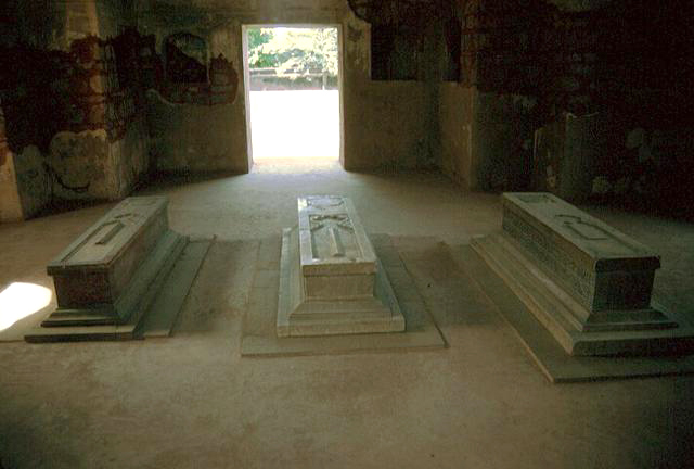 Interior view of three tombs