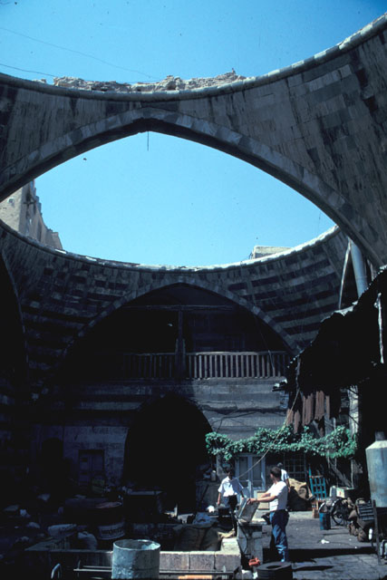 General view of the courtyard showing the two collapsed domes