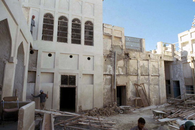 View of courtyard during renovation