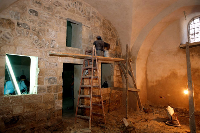 Interior view during restoration