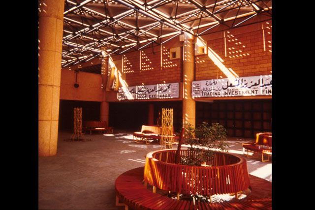 Interior view showing trading spaces around central courtyard