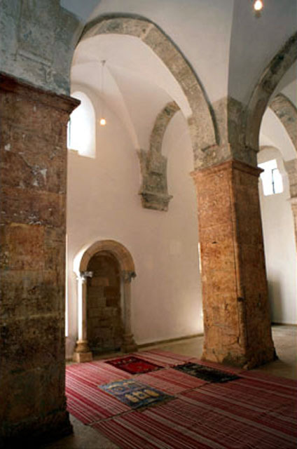 Interior view after restoration, qibla wall with mihrab