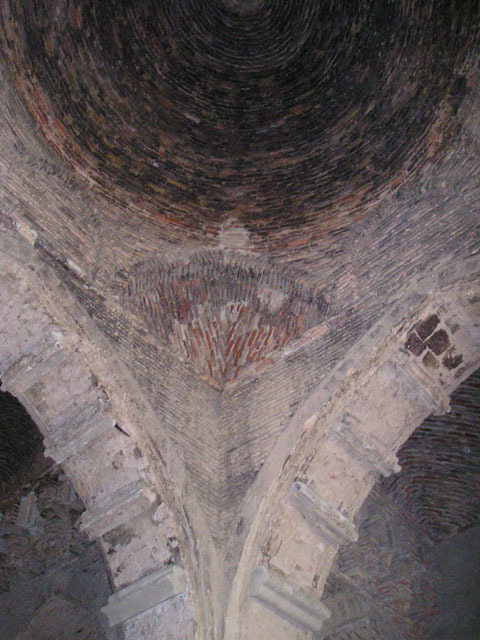 Interior view, looking up at dome supported by squinches