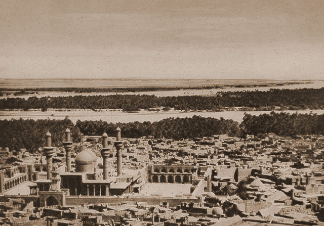 "The Kadimain, the Holy City near Baghdad from an aeroplane"