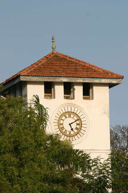 Exterior detail; clock tower