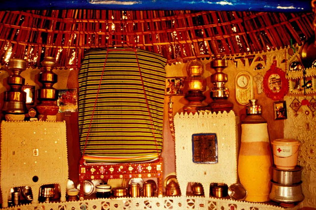 Dwelling interior with utensils