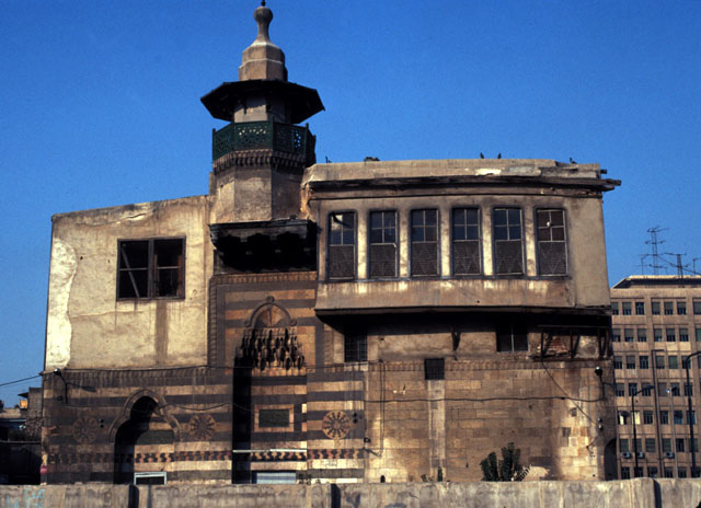 Madrasa al-Shadhbakhtiyya - Main façade with original stonework and later additions