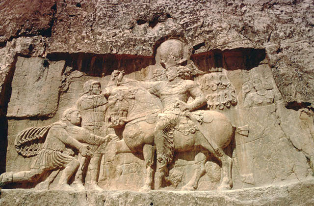 Sixth relief: Victory of Shapur I over Roman Emperor Valerian, general view