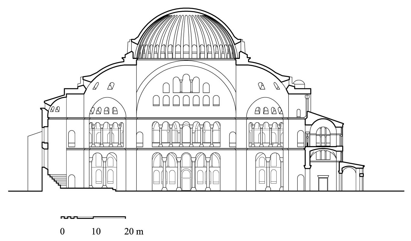 Cross-section of Hagia Sophia