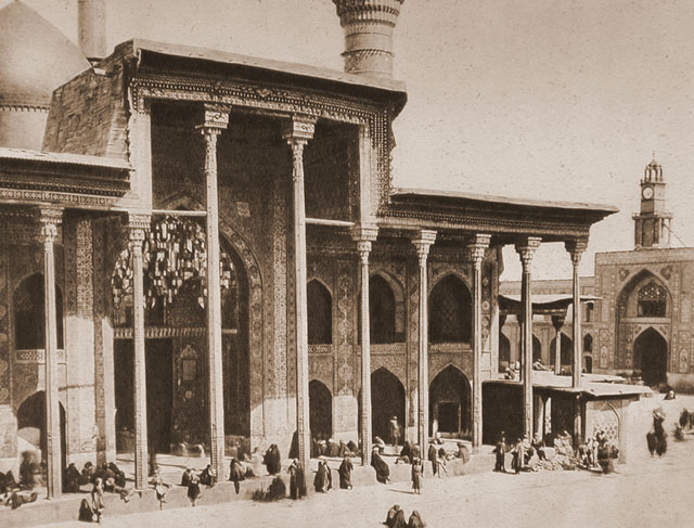 "The entrance gate of the Kadimain Mosque leading to the tomb of the Imam Moosa Al Kadim"