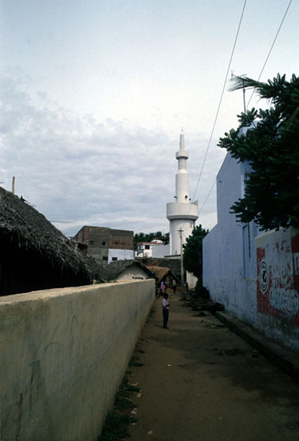View to minaret of Erode Mosque