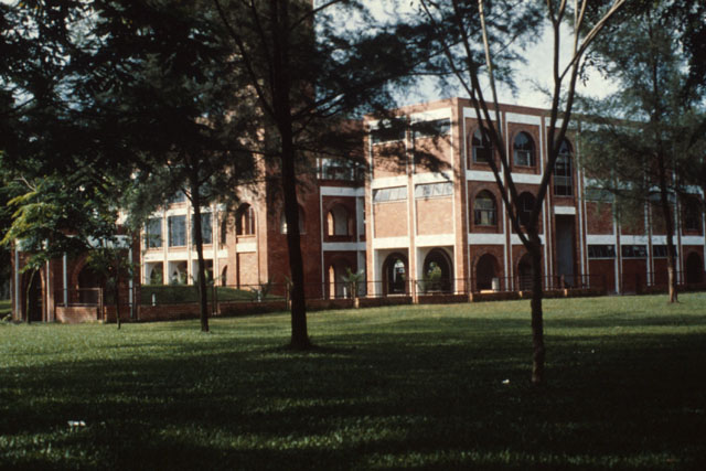 Exterior view showing façade from the lawns