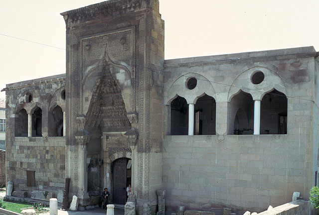 Ak Medrese - View from northwest showing the pishtaq and north elevation