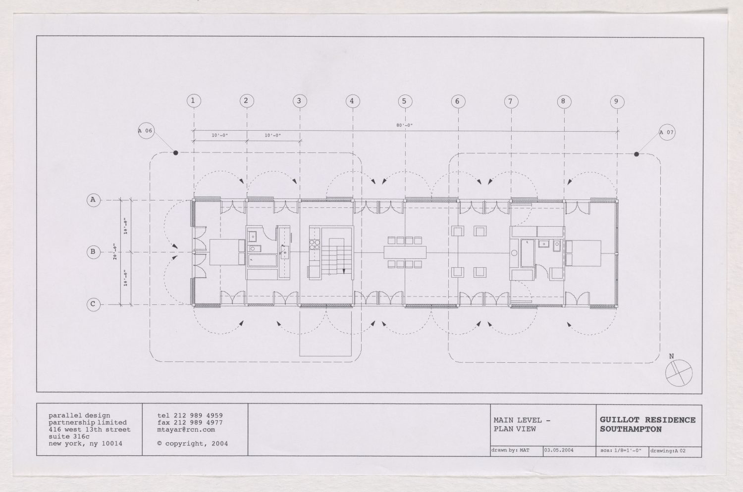 Parallel Design  - A group of selected drawings, plans, and elevations for a proposed private residence in Southampton, New York, for noted landscape architect Perry Guillot. While the residence was ultimately never constructed, many of the elements found in this project, including the thoroughly engineered, hurricane-proof structural designs and a deep connection to the surrounding landscape, can be found in the home that Tayar designed on Block Island, RI.&nbsp;