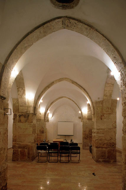 Vaulted hall, after restoration, used as meeting room