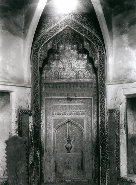 Interior view, mihrab with lamp motif and muqarnas